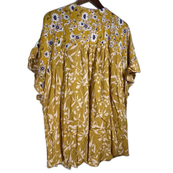 Umgee Boho Mixed Print Kimono Cardigan Paisley & Floral Gold Light Layer S M L - Picture 8 of 8